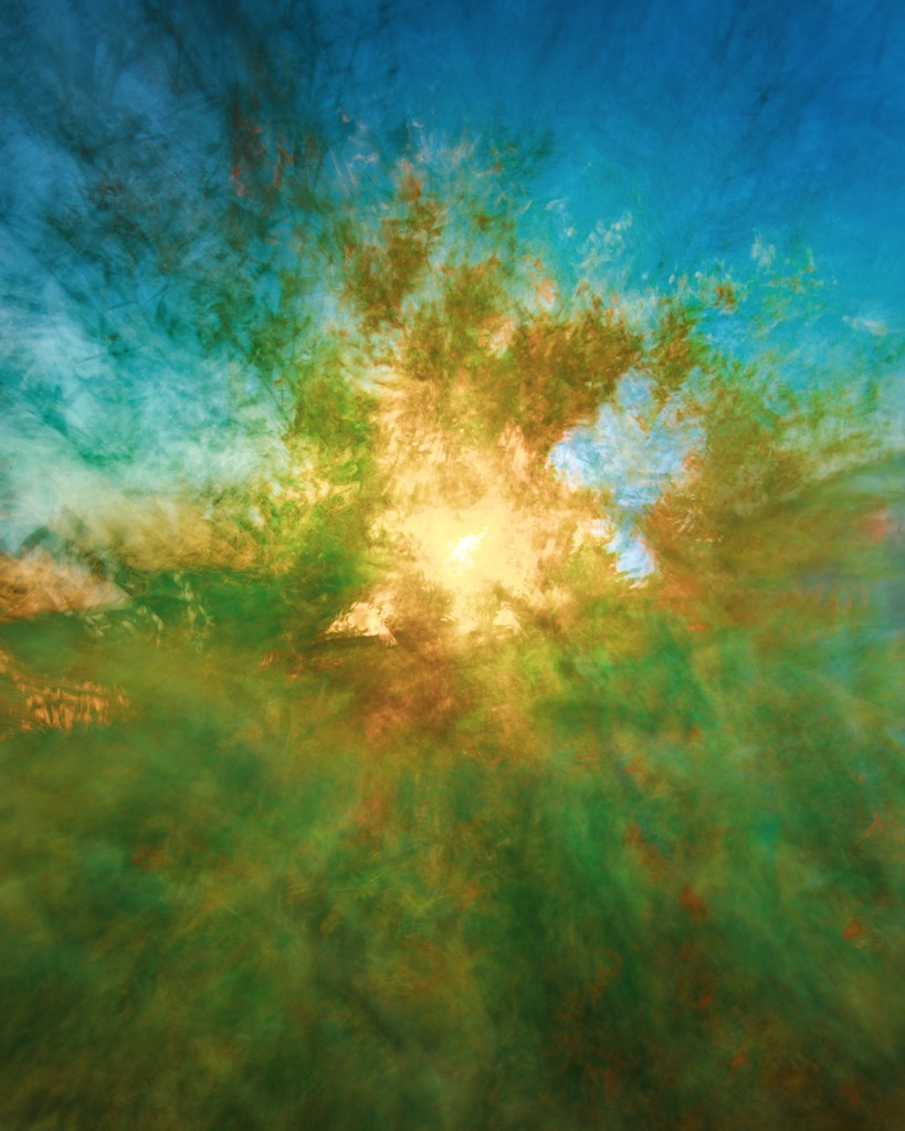 Sun Beneath Heaven and Earth – abstract ICM fine art photograph by Héctor Morón showing light connecting sky and land.